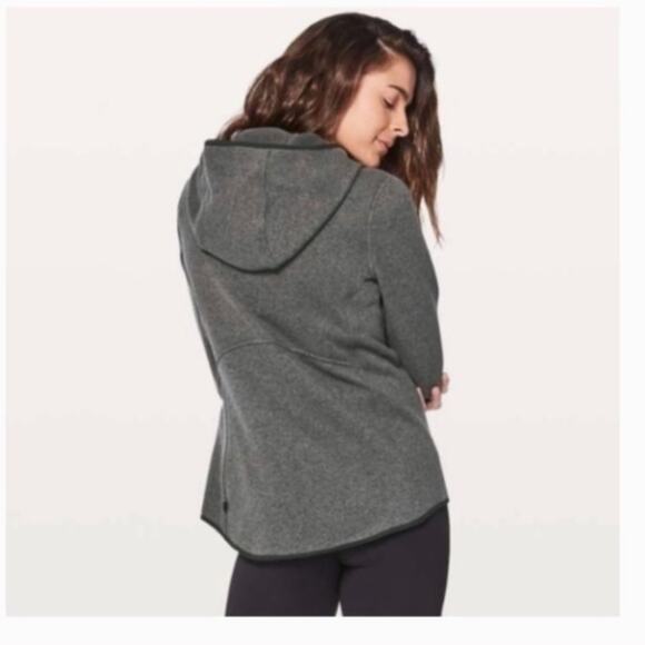 Lululemon Fleece & Thank You Heathered Black Gray Pullover Jacket Hoodie 8 - Picture 6 of 6